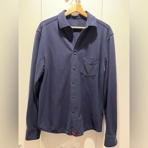 Untuckit Navy Blue knit Buttondown
